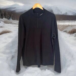 Hot Chilly’s Fleece Base Layer 1/4 Zip Mock Neck Men’s XL Black Ski Snow